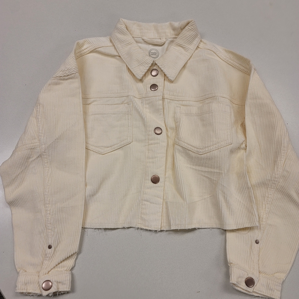 Girls' cropped shacket